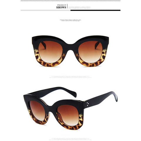 Oversized Sunglasses Women Cat Eye Big Frame Sun glasses Ladies Vintage Cheap Cateye Glasses Fashion Female Coating Lens Shades