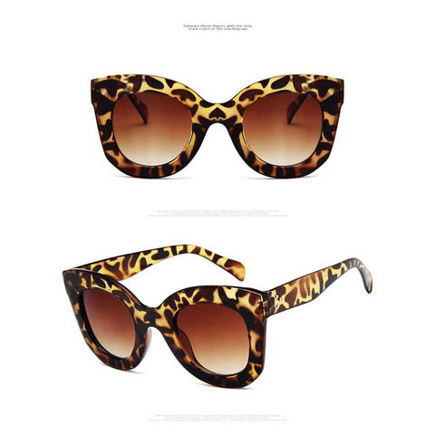 Oversized Sunglasses Women Cat Eye Big Frame Sun glasses Ladies Vintage Cheap Cateye Glasses Fashion Female Coating Lens Shades