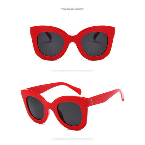Oversized Sunglasses Women Cat Eye Big Frame Sun glasses Ladies Vintage Cheap Cateye Glasses Fashion Female Coating Lens Shades