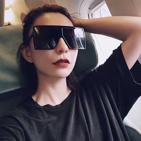 Big Size Sunglasses Women Brand Designer Oversized Vintage Sun Glasses For Female Fashion Square Shades Retro Coating Glasses