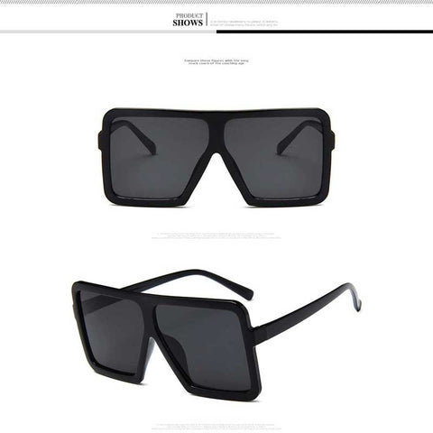 Big Size Sunglasses Women Brand Designer Oversized Vintage Sun Glasses For Female Fashion Square Shades Retro Coating Glasses