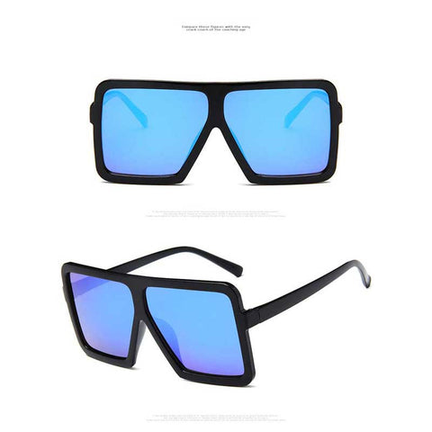 Big Size Sunglasses Women Brand Designer Oversized Vintage Sun Glasses For Female Fashion Square Shades Retro Coating Glasses