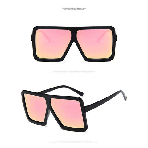 Big Size Sunglasses Women Brand Designer Oversized Vintage Sun Glasses For Female Fashion Square Shades Retro Coating Glasses