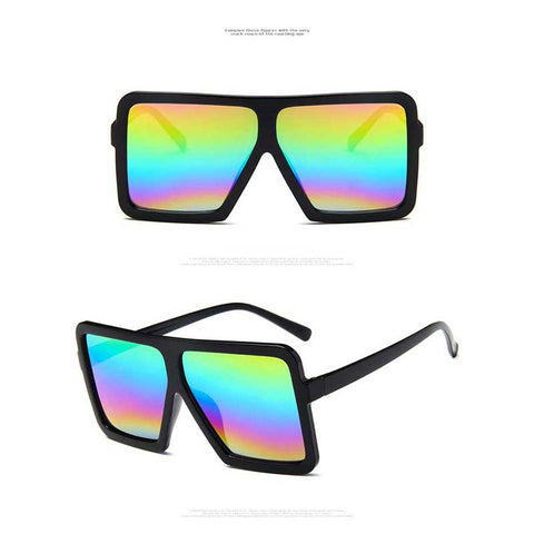 Big Size Sunglasses Women Brand Designer Oversized Vintage Sun Glasses For Female Fashion Square Shades Retro Coating Glasses