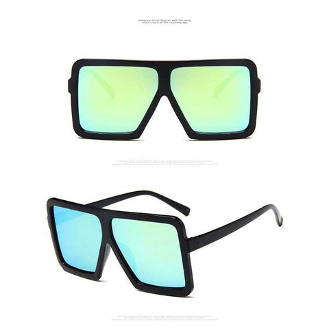 Big Size Sunglasses Women Brand Designer Oversized Vintage Sun Glasses For Female Fashion Square Shades Retro Coating Glasses