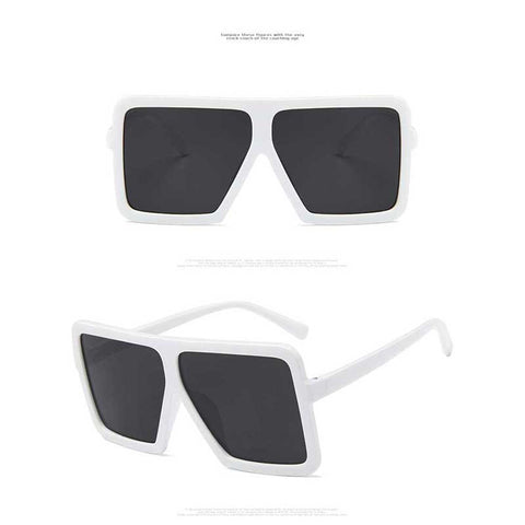 Big Size Sunglasses Women Brand Designer Oversized Vintage Sun Glasses For Female Fashion Square Shades Retro Coating Glasses