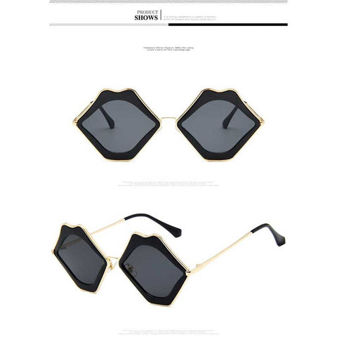 Lip Sunglasses 2018 Fashion Personality Sun glasses Women Lips Frame Metal Glasses Sexy Ladies Vintage Shades Coating Eyewear