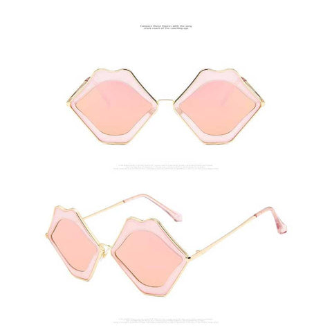 Lip Sunglasses 2018 Fashion Personality Sun glasses Women Lips Frame Metal Glasses Sexy Ladies Vintage Shades Coating Eyewear