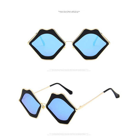 Lip Sunglasses 2018 Fashion Personality Sun glasses Women Lips Frame Metal Glasses Sexy Ladies Vintage Shades Coating Eyewear