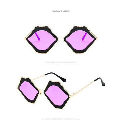 Lip Sunglasses 2018 Fashion Personality Sun glasses Women Lips Frame Metal Glasses Sexy Ladies Vintage Shades Coating Eyewear