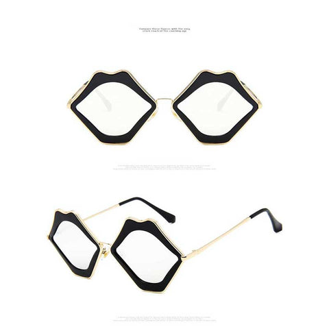 Lip Sunglasses 2018 Fashion Personality Sun glasses Women Lips Frame Metal Glasses Sexy Ladies Vintage Shades Coating Eyewear