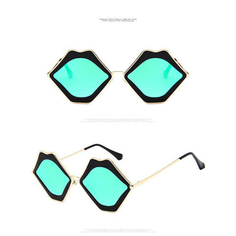 Lip Sunglasses 2018 Fashion Personality Sun glasses Women Lips Frame Metal Glasses Sexy Ladies Vintage Shades Coating Eyewear