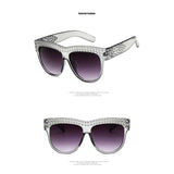 Rhinestone Square Sunglasses Women 2018 New Oversized Diamond Sun glasses Female One Piece Glasses Vintage Shades Retro Eyewear