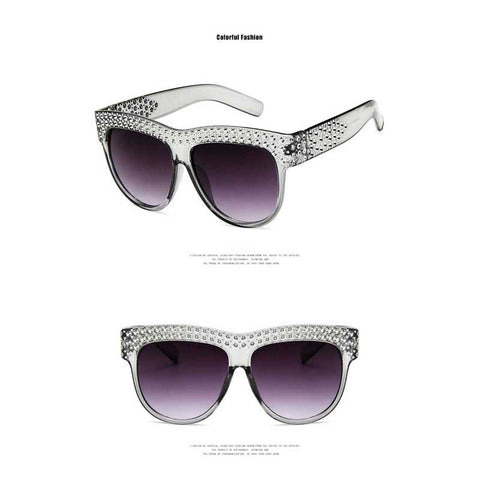 Rhinestone Square Sunglasses Women 2018 New Oversized Diamond Sun glasses Female One Piece Glasses Vintage Shades Retro Eyewear
