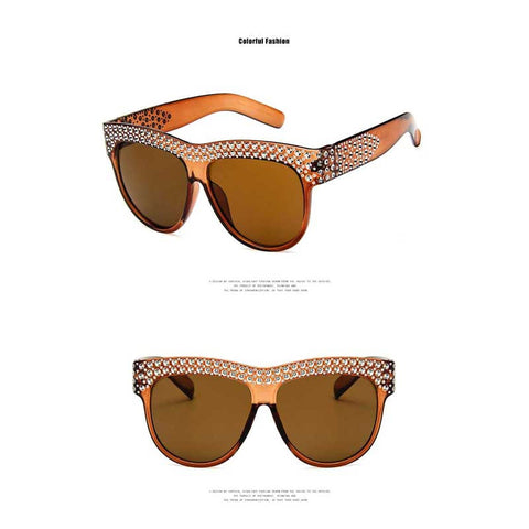 Rhinestone Square Sunglasses Women 2018 New Oversized Diamond Sun glasses Female One Piece Glasses Vintage Shades Retro Eyewear