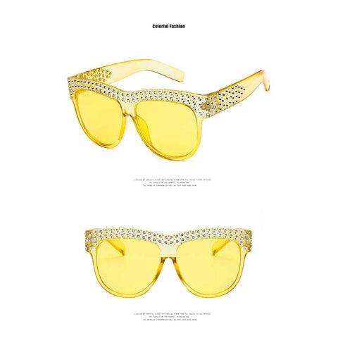 Rhinestone Square Sunglasses Women 2018 New Oversized Diamond Sun glasses Female One Piece Glasses Vintage Shades Retro Eyewear