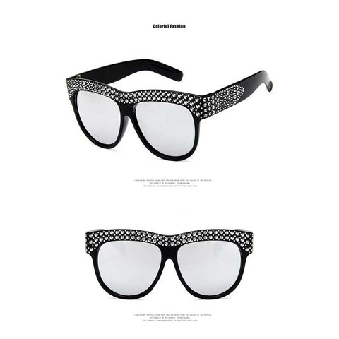Rhinestone Square Sunglasses Women 2018 New Oversized Diamond Sun glasses Female One Piece Glasses Vintage Shades Retro Eyewear