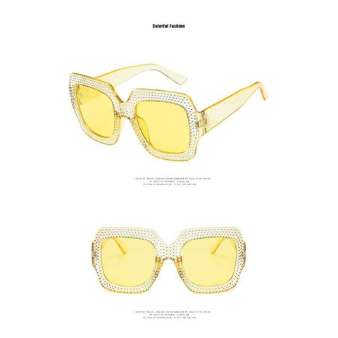 Square Sunglasses Women 2018 Vintage Oversized Crystal Sun Glasses Ladies Luxury Brand Designer Diamond Retro Big Frame Shades