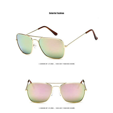 Sunglasses Women Brand Design Vintage Pilot Coating Glasses Men Square Frame Sun glasses Fashion Driving Shades Retro Eyewear