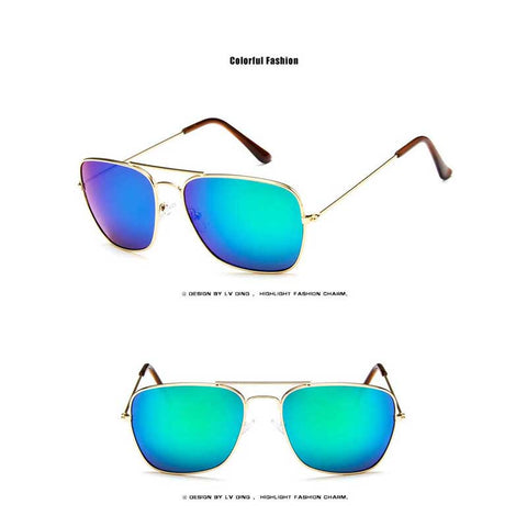 Sunglasses Women Brand Design Vintage Pilot Coating Glasses Men Square Frame Sun glasses Fashion Driving Shades Retro Eyewear