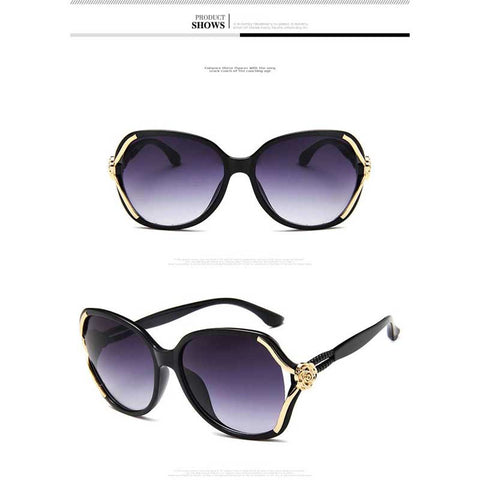 Sunglasses Women Luxury Brand Designer Vintage Oversized Sun glasses Elegant Ladies Rose Flower Frame Glasses Fashion Eyewear