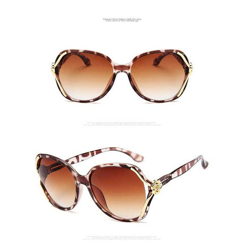 Sunglasses Women Luxury Brand Designer Vintage Oversized Sun glasses Elegant Ladies Rose Flower Frame Glasses Fashion Eyewear