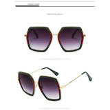 Oversized Square Sun Glasses Women Crystal Sunglasses Luxury Brand Designer Stylish Female Retro Big Frame Mirror Shiny Glasses