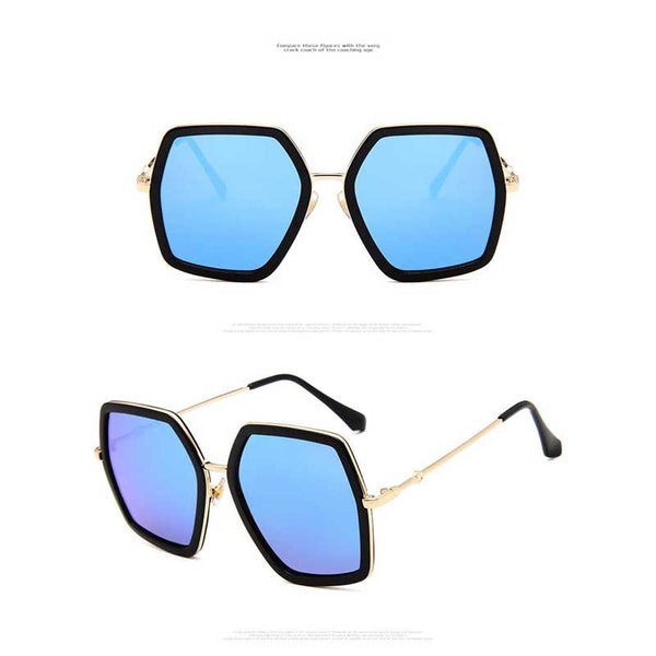 Oversized Square Sun Glasses Women Crystal Sunglasses Luxury Brand Designer Stylish Female Retro Big Frame Mirror Shiny Glasses