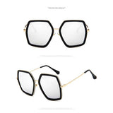 Oversized Square Sun Glasses Women Crystal Sunglasses Luxury Brand Designer Stylish Female Retro Big Frame Mirror Shiny Glasses