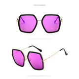 Oversized Square Sun Glasses Women Crystal Sunglasses Luxury Brand Designer Stylish Female Retro Big Frame Mirror Shiny Glasses