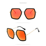 Oversized Square Sun Glasses Women Crystal Sunglasses Luxury Brand Designer Stylish Female Retro Big Frame Mirror Shiny Glasses