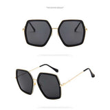 Oversized Square Sun Glasses Women Crystal Sunglasses Luxury Brand Designer Stylish Female Retro Big Frame Mirror Shiny Glasses