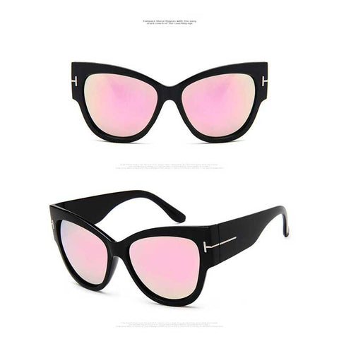 Oversized Sunglasses Women Cat Eye 2018 Brand Designer Vintage Cateye Sun glasses Trendy Retro Female Sunglass Classic T Glasses