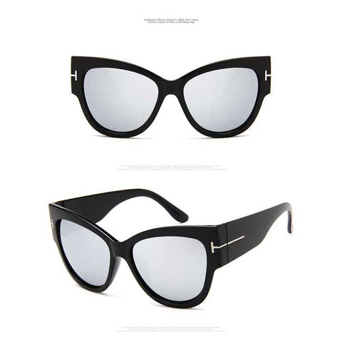 Oversized Sunglasses Women Cat Eye 2018 Brand Designer Vintage Cateye Sun glasses Trendy Retro Female Sunglass Classic T Glasses
