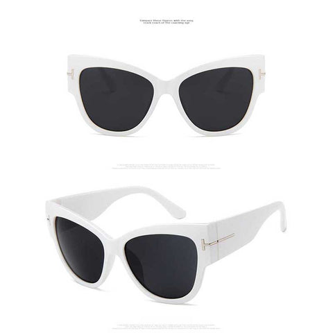 Oversized Sunglasses Women Cat Eye 2018 Brand Designer Vintage Cateye Sun glasses Trendy Retro Female Sunglass Classic T Glasses