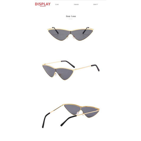 Triangle Sunglasses Fashion 2018 Glasses Women One Piece Vintage Sun glasses Ladies Brand Designer Retro Alloy Triangle Eyewear