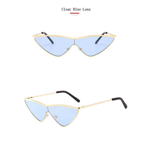Triangle Sunglasses Fashion 2018 Glasses Women One Piece Vintage Sun glasses Ladies Brand Designer Retro Alloy Triangle Eyewear