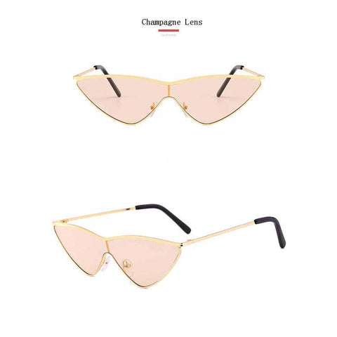 Triangle Sunglasses Fashion 2018 Glasses Women One Piece Vintage Sun glasses Ladies Brand Designer Retro Alloy Triangle Eyewear