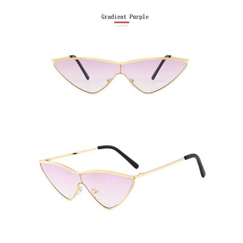 Triangle Sunglasses Fashion 2018 Glasses Women One Piece Vintage Sun glasses Ladies Brand Designer Retro Alloy Triangle Eyewear