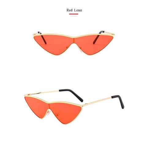 Triangle Sunglasses Fashion 2018 Glasses Women One Piece Vintage Sun glasses Ladies Brand Designer Retro Alloy Triangle Eyewear