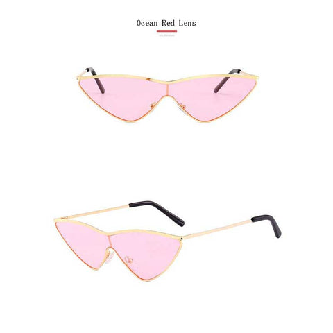 Triangle Sunglasses Fashion 2018 Glasses Women One Piece Vintage Sun glasses Ladies Brand Designer Retro Alloy Triangle Eyewear