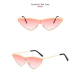 Triangle Sunglasses Fashion 2018 Glasses Women One Piece Vintage Sun glasses Ladies Brand Designer Retro Alloy Triangle Eyewear