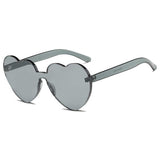 Heart Sunglasses Pink Shades Women Luxury Brand 2018 Rimless Love Heart Shaped Sun glasses Red Tint Clear Lens Colorful Glasses