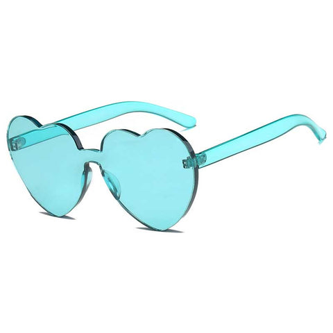 Heart Sunglasses Pink Shades Women Luxury Brand 2018 Rimless Love Heart Shaped Sun glasses Red Tint Clear Lens Colorful Glasses