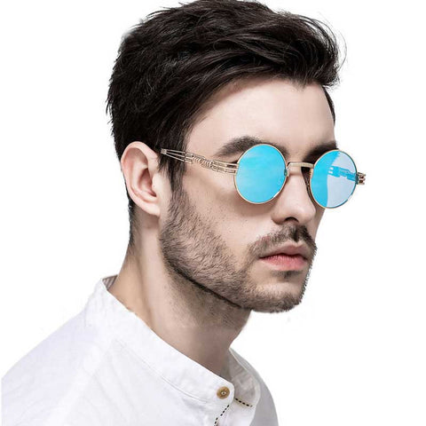 Steampunk Sunglasses Men Gothic Round Shades Retro Coating Glasses Fashion Women Steam punk Sun glasses Male Vintage Eyewear