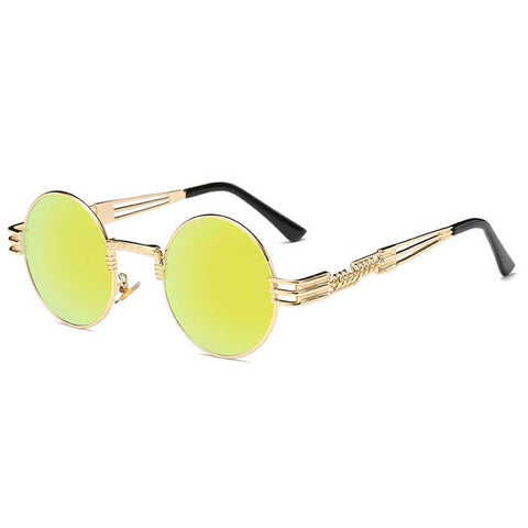 Steampunk Sunglasses Men Gothic Round Shades Retro Coating Glasses Fashion Women Steam punk Sun glasses Male Vintage Eyewear