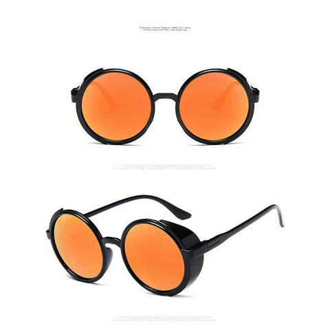 Gothic Steampunk Sunglasses Women Vintage Round Glasses Men Retro Coating Steam Punk Sun glasses Fashion High Quality Shades