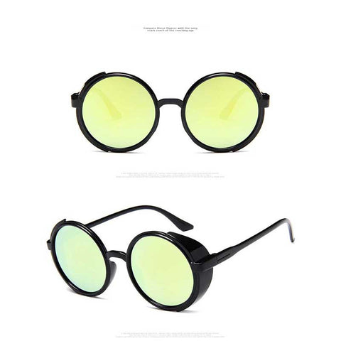 Gothic Steampunk Sunglasses Women Vintage Round Glasses Men Retro Coating Steam Punk Sun glasses Fashion High Quality Shades