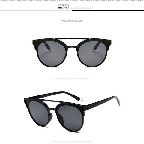 Sunglasses Women Retro Sun glasses Brand Designer Butterfly Cat Eye Coating Mirror Female Twin-Beams Glasses 2018 Vintage Shades