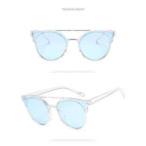 Sunglasses Women Retro Sun glasses Brand Designer Butterfly Cat Eye Coating Mirror Female Twin-Beams Glasses 2018 Vintage Shades
